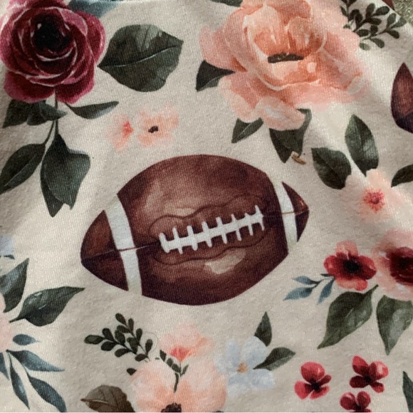 Football and Flowers Flare Leggings Infant Size 9-12 Months (80 CM) Floral - Picture 2 of 5